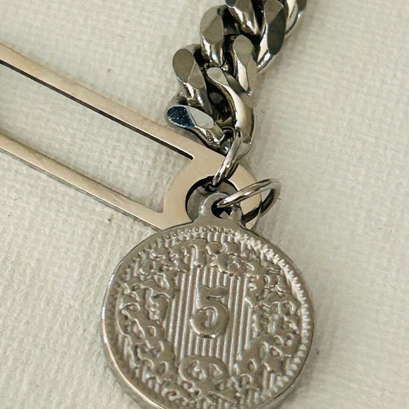 Coin chart stainless steel bracelet. Trendy jewelry. Cuban chain bracelet. - Picture 5 of 5